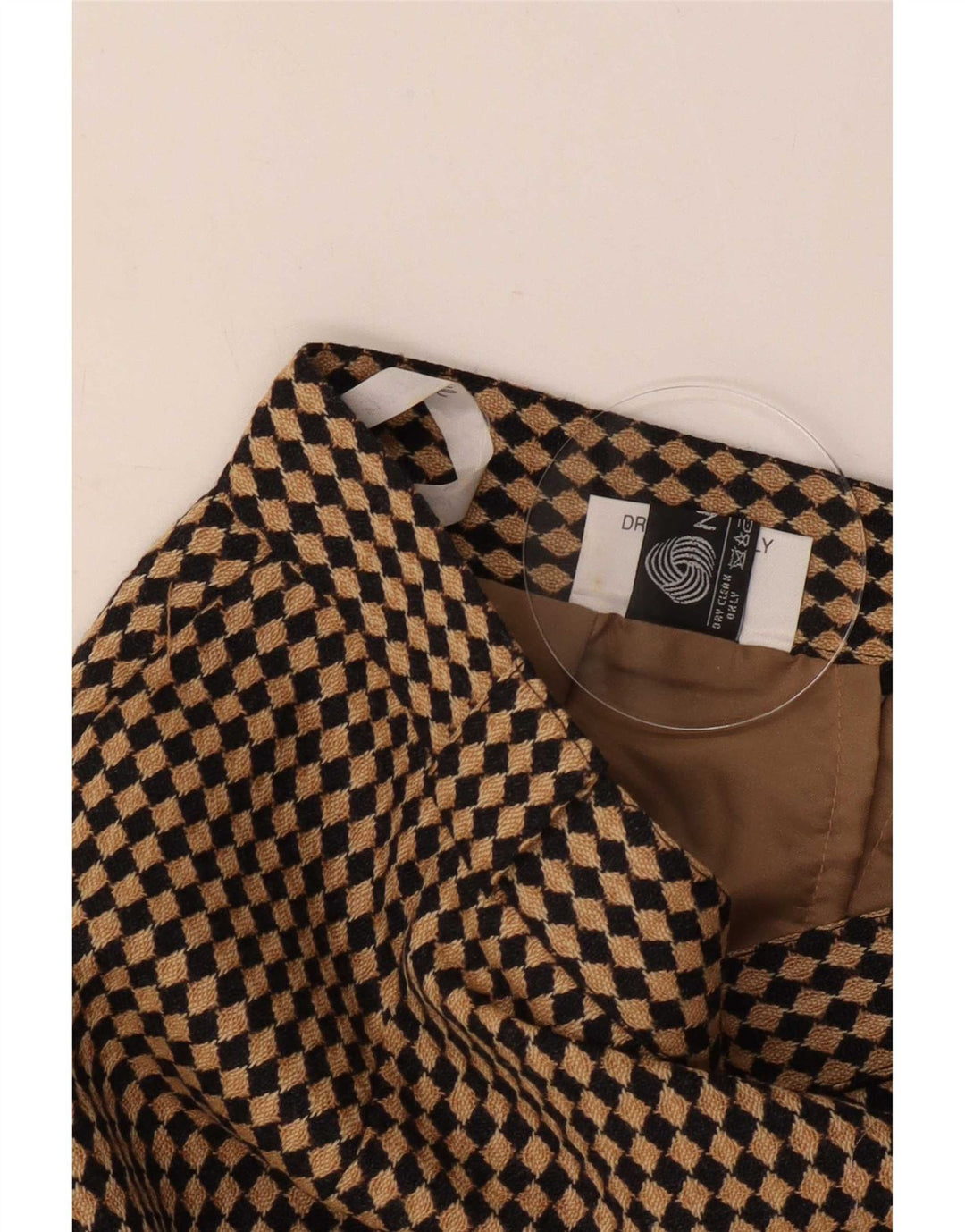 Michael H Pencil Nederdel til kvinder UK 12 Medium W26 Beige Argyle/Diamond Wool