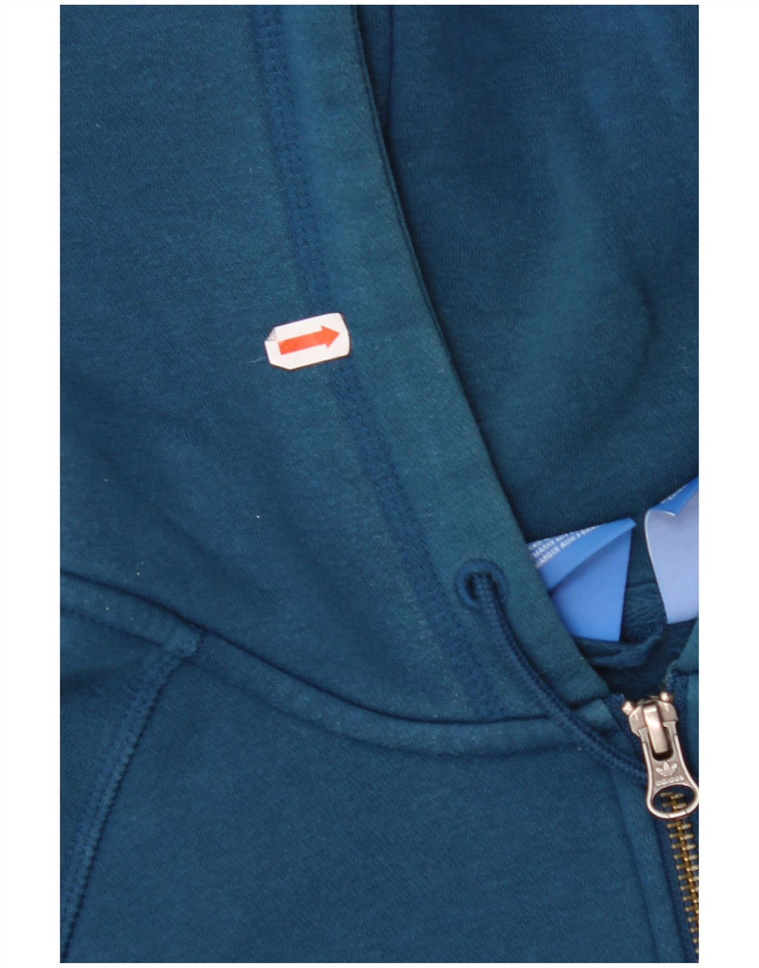 ADIDAS grafisk hættetrøje med lynlås til kvinder UK 10 Lille blå bomuld