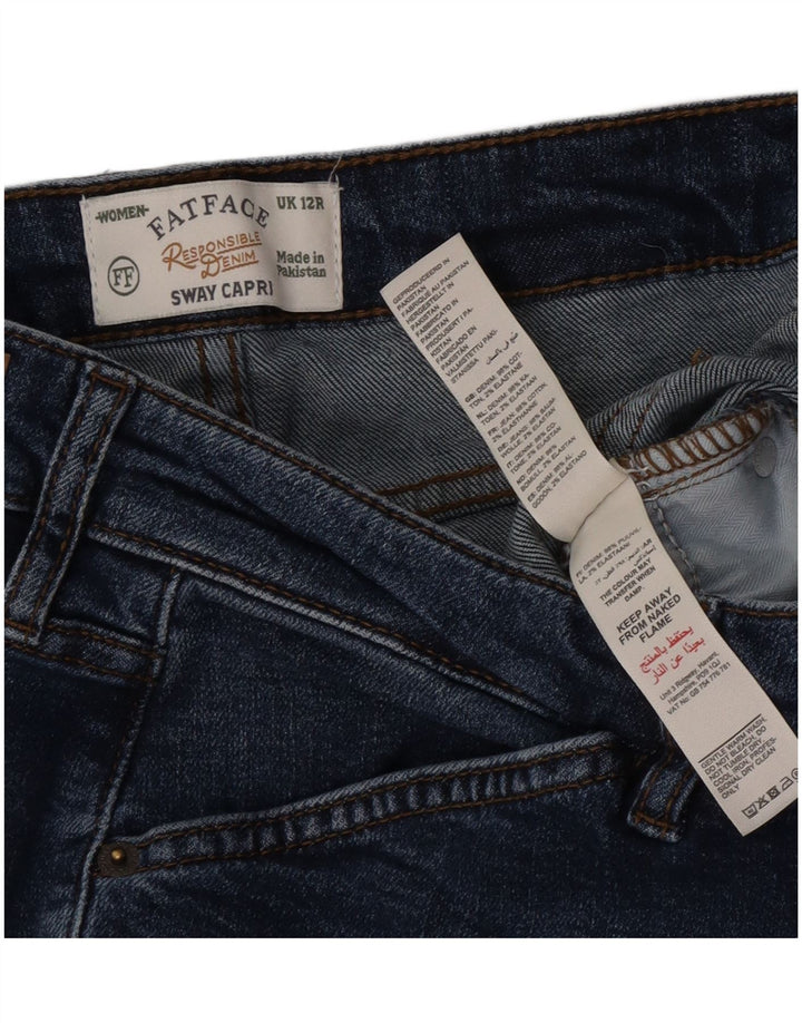 Fat Face Dame Sway Capri Jeans UK 12 Medium W32 L20 Blå Bomuld