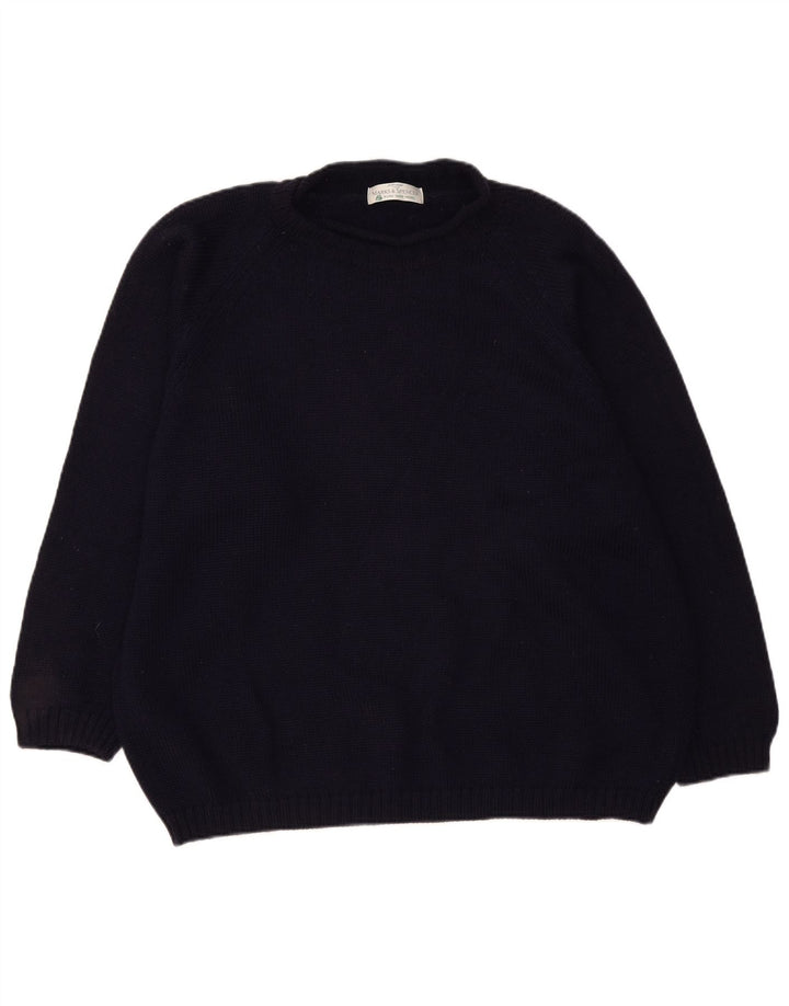 Marks & Spencer Herre Turtle Neck Jumper Sweater XL Navy Blue New Wool