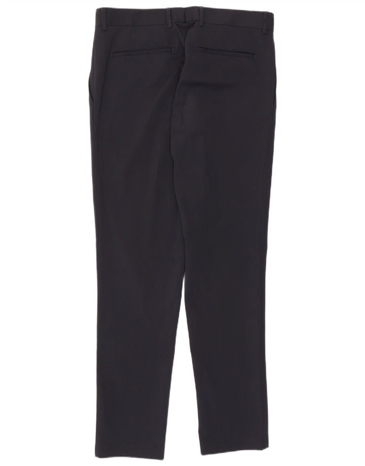 Zara Herre Slim Casual Bukser EU 40 Medium W31 L30 Marineblå Polyester