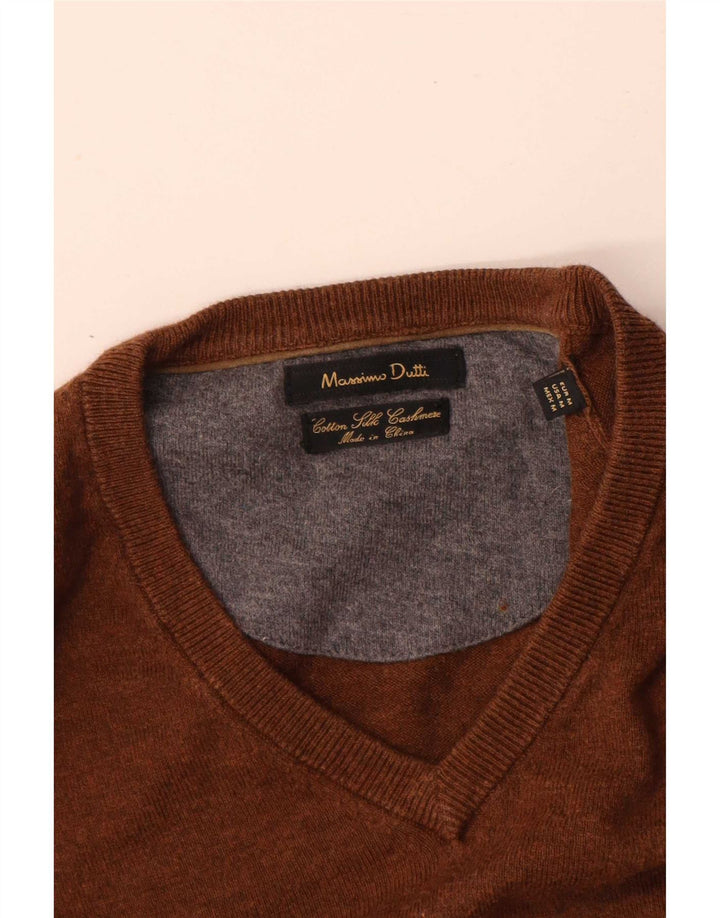 Massimo Dutti Herre V-hals sweater Medium Brun Bomuld