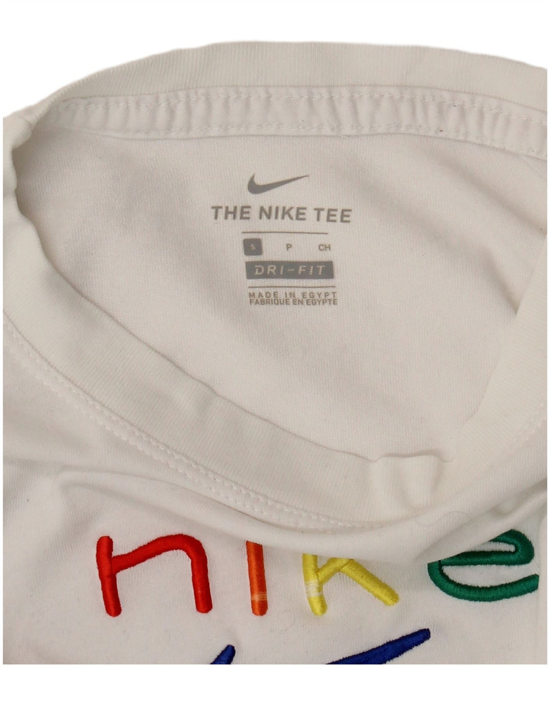 Nike Dame Dri Fit Oversized grafisk T-shirt Top UK 10 Small White