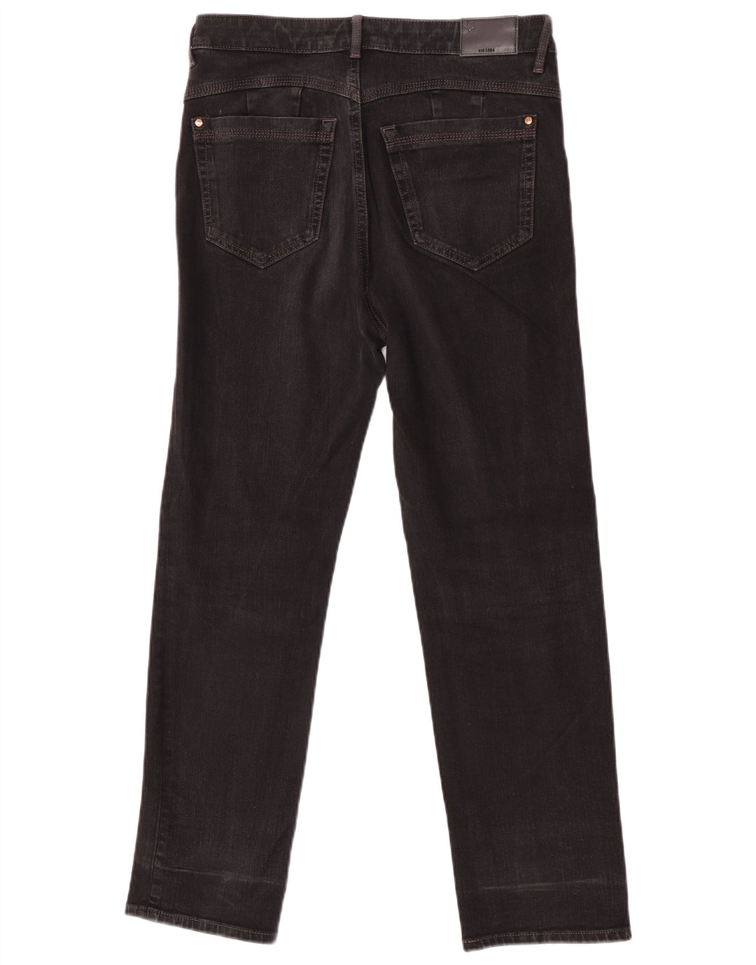 Marks & Spencer Dame Straight Jeans UK 12 Medium W32 L27 Sort Bomuld