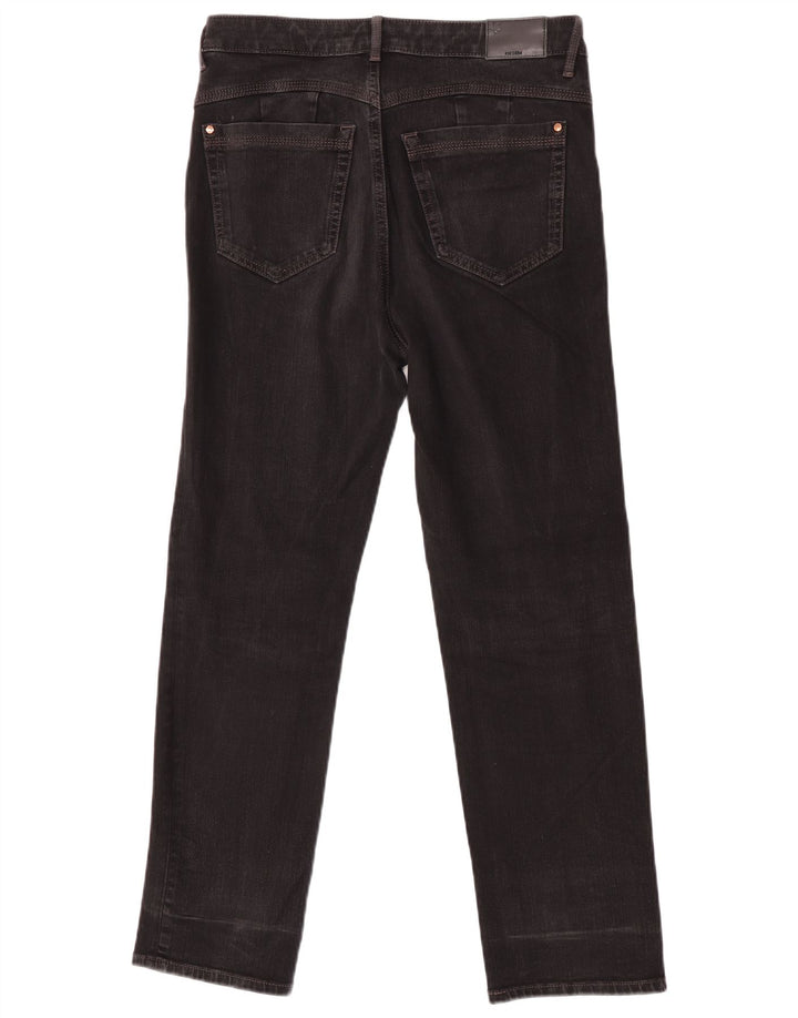 Marks & Spencer Dame Straight Jeans UK 12 Medium W32 L27 Sort Bomuld