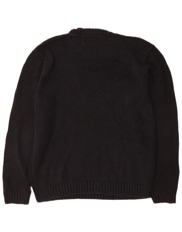 Chaps Herre Crew Neck Jumper Sweater Medium Sort Bomuld
