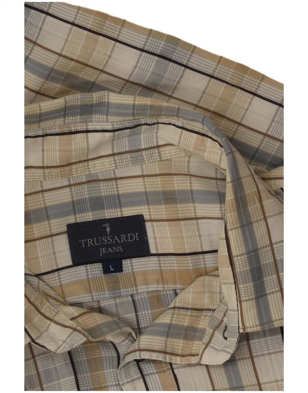 Trussardi Jeans Herreskjorte Stor Beige Ternet