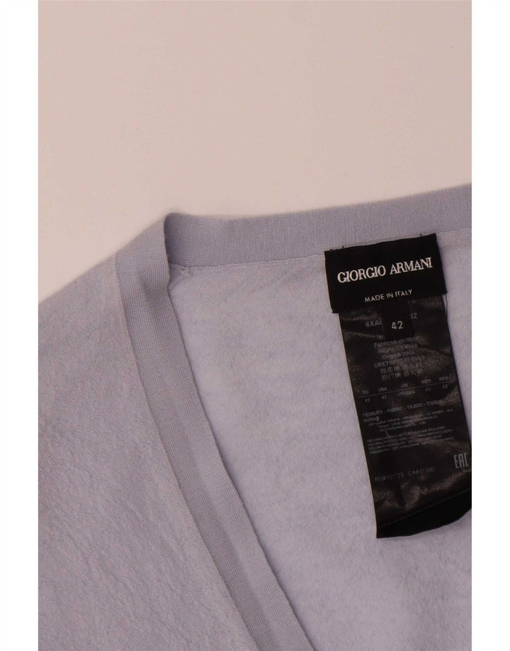 Giorgio Armani Dame Crop Cardigan Sweater IT 42 Medium Lilla Uld