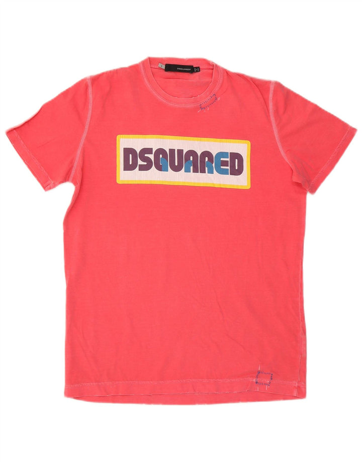 Dsquared2 Herre grafisk T-shirt Top Lille Pink