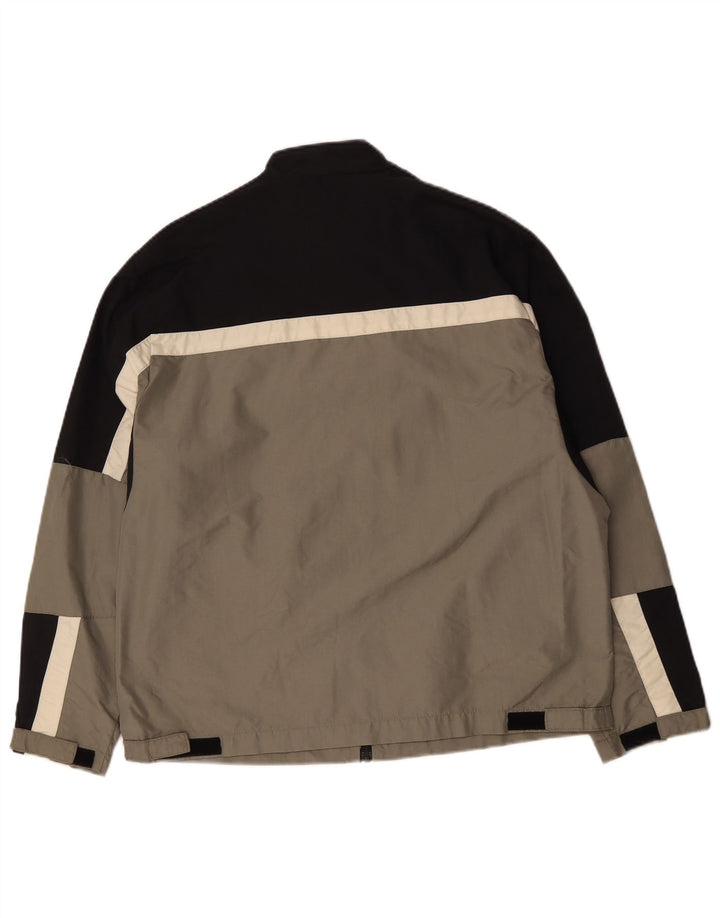Vintage Herre Windbreaker Jacket UK 38 Medium Grey Colourblock Polyamid