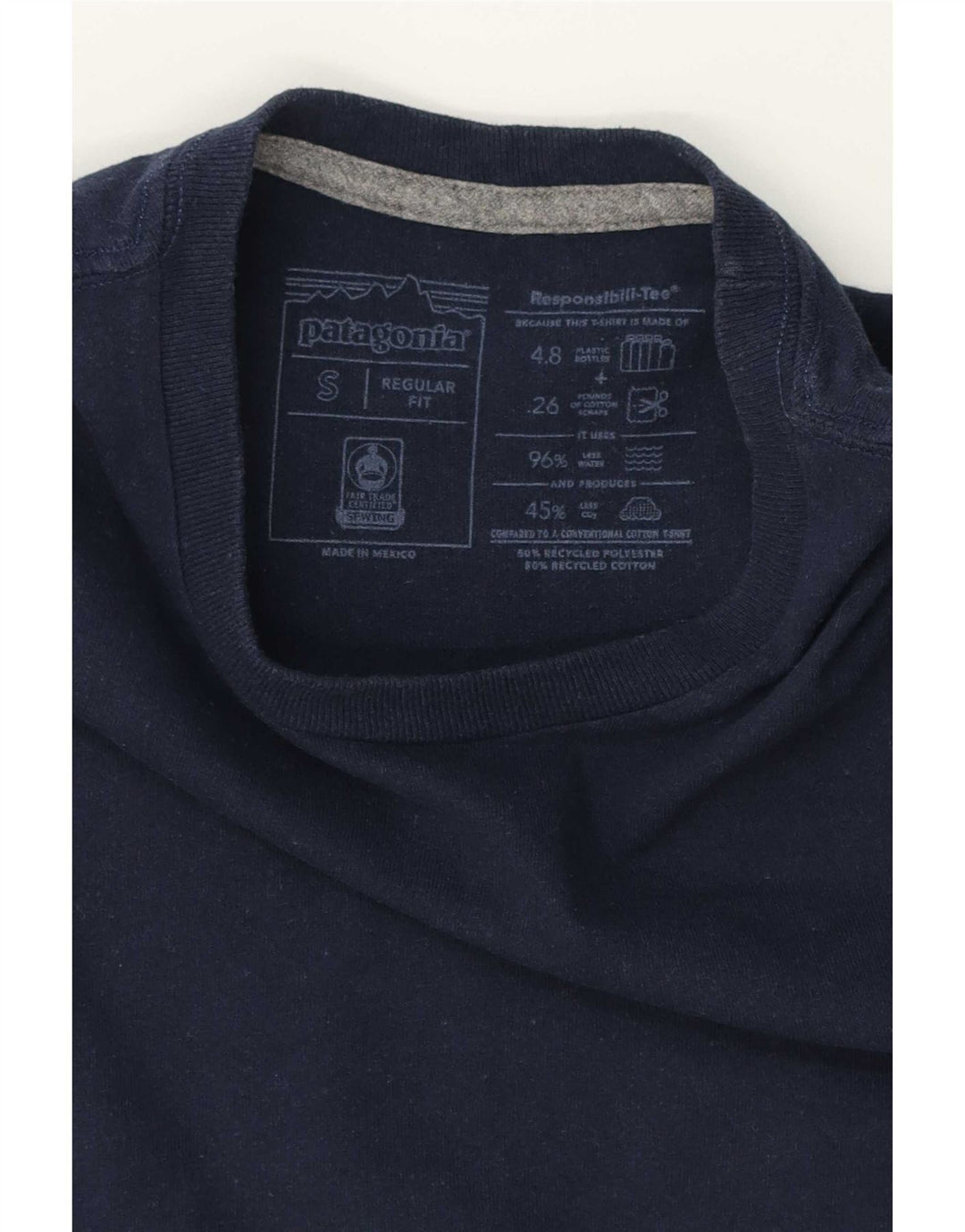 Patagonia Herre Regular Fit grafisk T-shirt Top Lille marineblå polyester