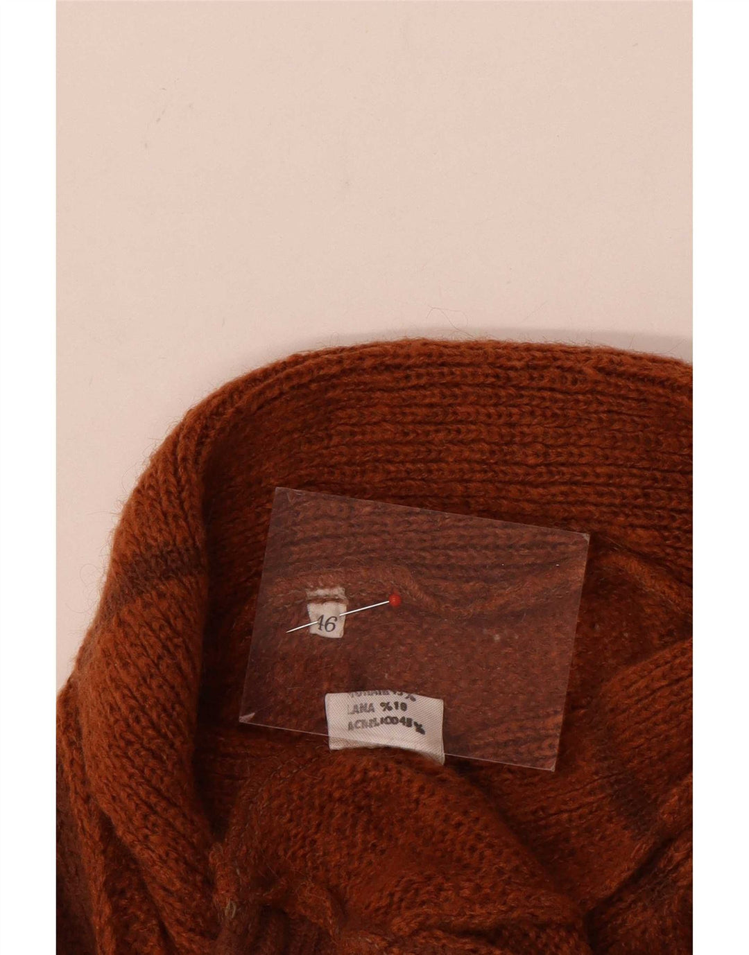 Vintage Dame rullehals sweater IT 46 Stor brun farveblok