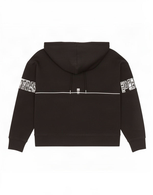 Puma Graphic Hoodie Jumper UK 16 Large Black Bomuld