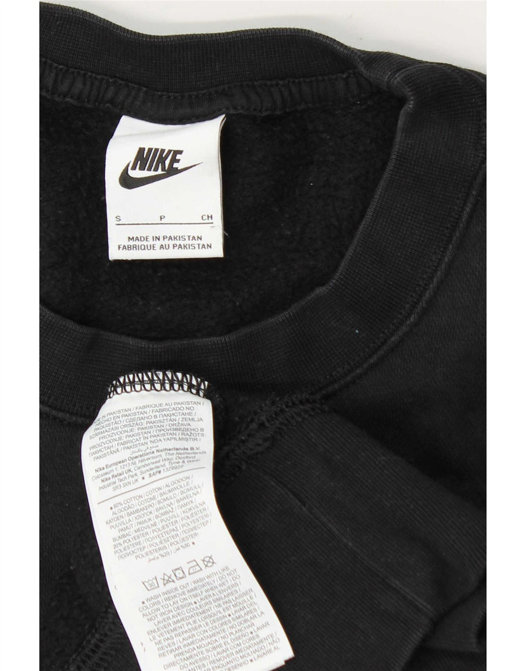 Nike Dame Oversized Sweatshirt Jumper UK 10 Small Black Bomuld