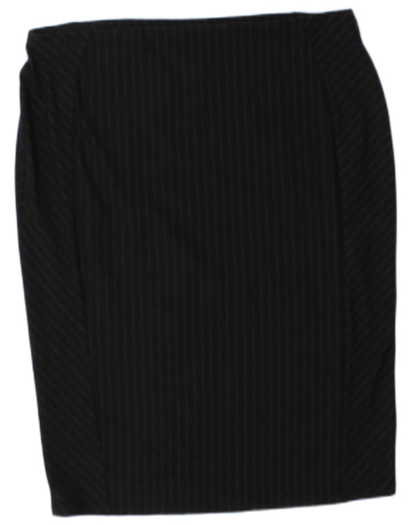 Marks & Spencer Pencil Nederdel til kvinder UK 18 XL W38 Sortstribet viskose
