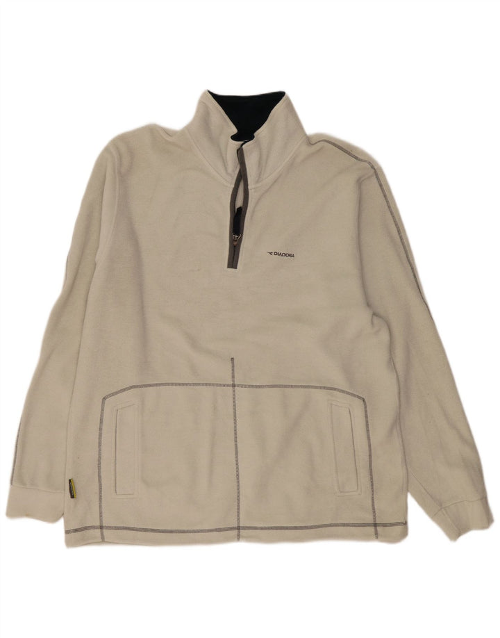 Diadora Herre lynlås-hals Fleece Jumper 2XL Off White Polyester