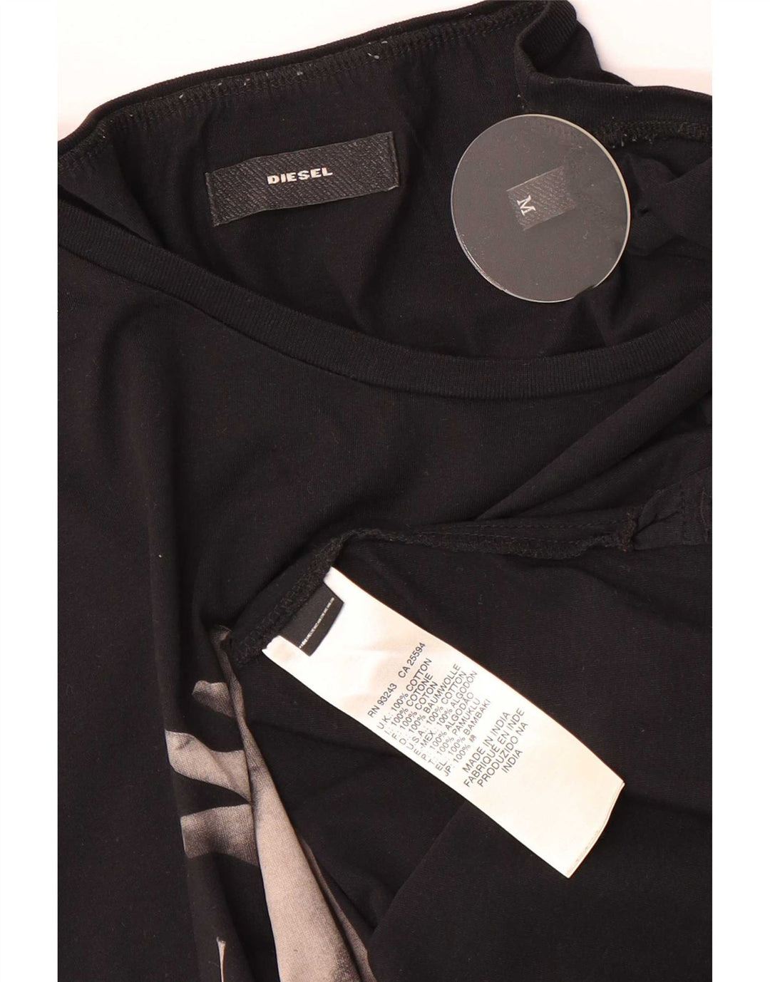 Diesel Herre Grafisk Vest Top Medium Sort Bomuld