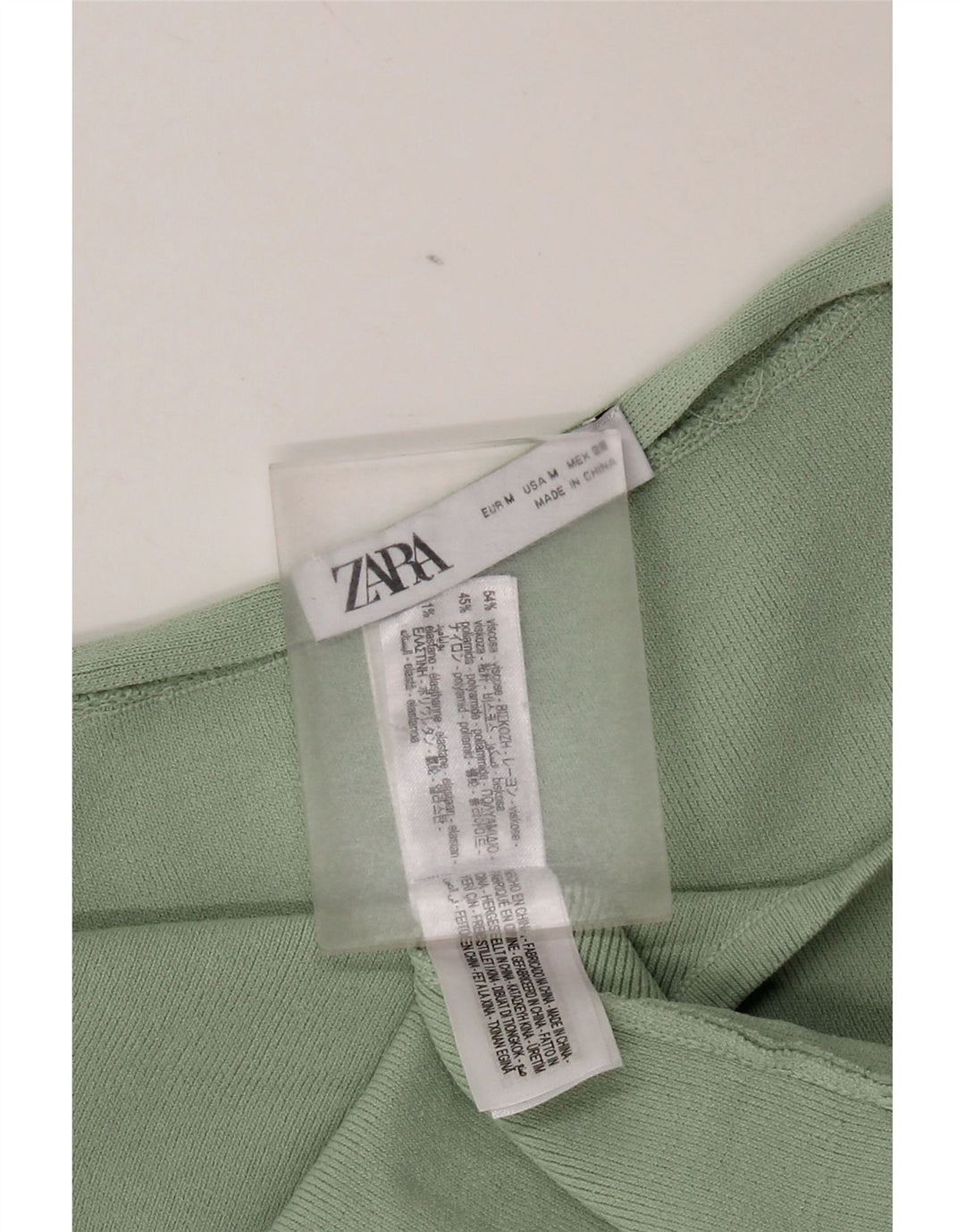 Zara Dame Stropløs Kjole UK 12 Medium Green Viscose