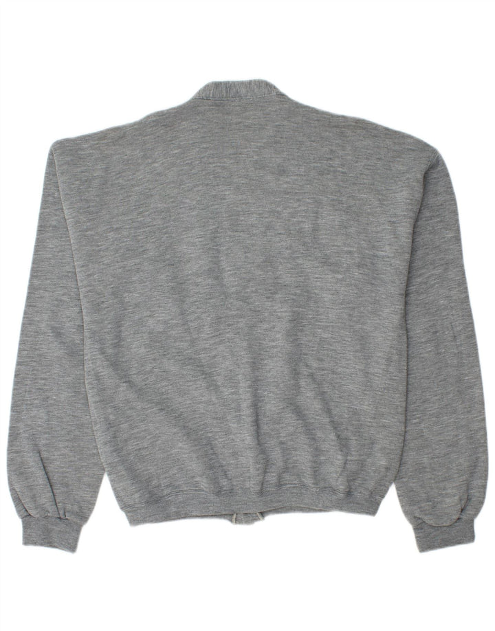 VINTAGE Herre Cardigan Sweater Stor Grå Bomuld