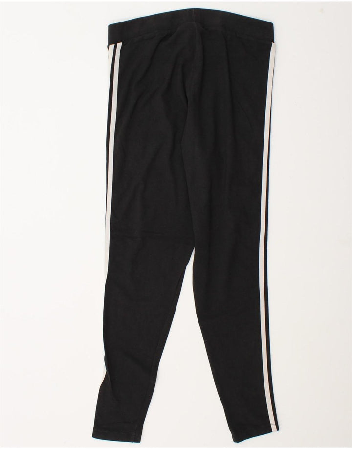 Adidas Dame Leggings UK 18 XL Sort Bomuld