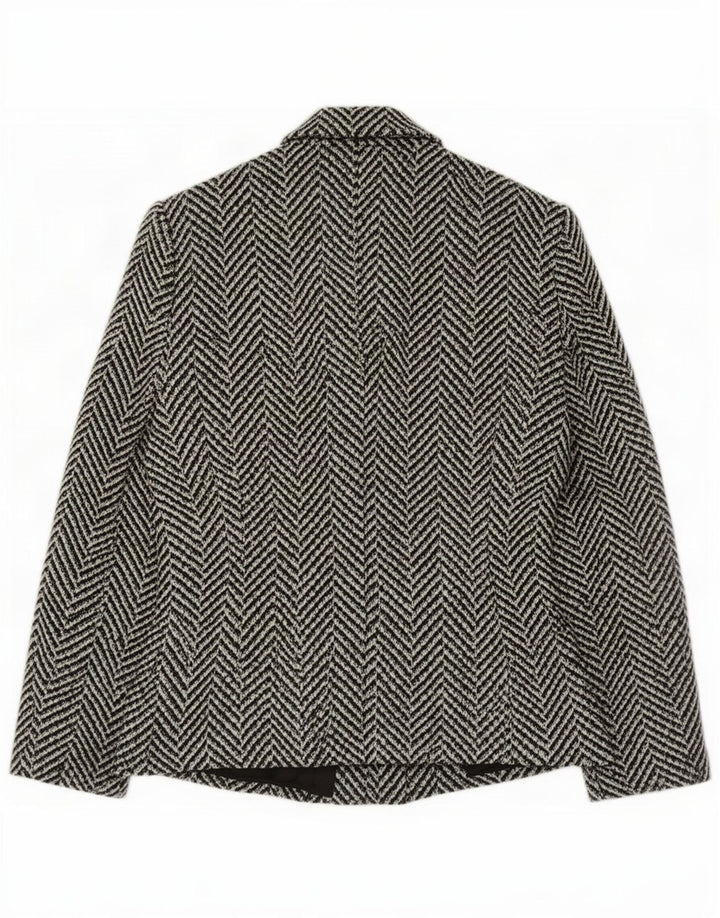 Vintage Dame 3-knaps Blazer Jacket IT 42 Medium Sort Sildeben