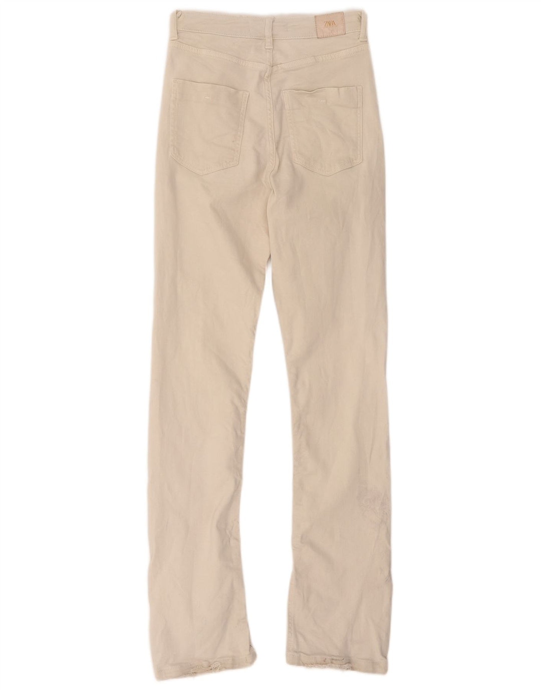 Zara Dame Straight Jeans EU 36 XS W26 L32 Beige