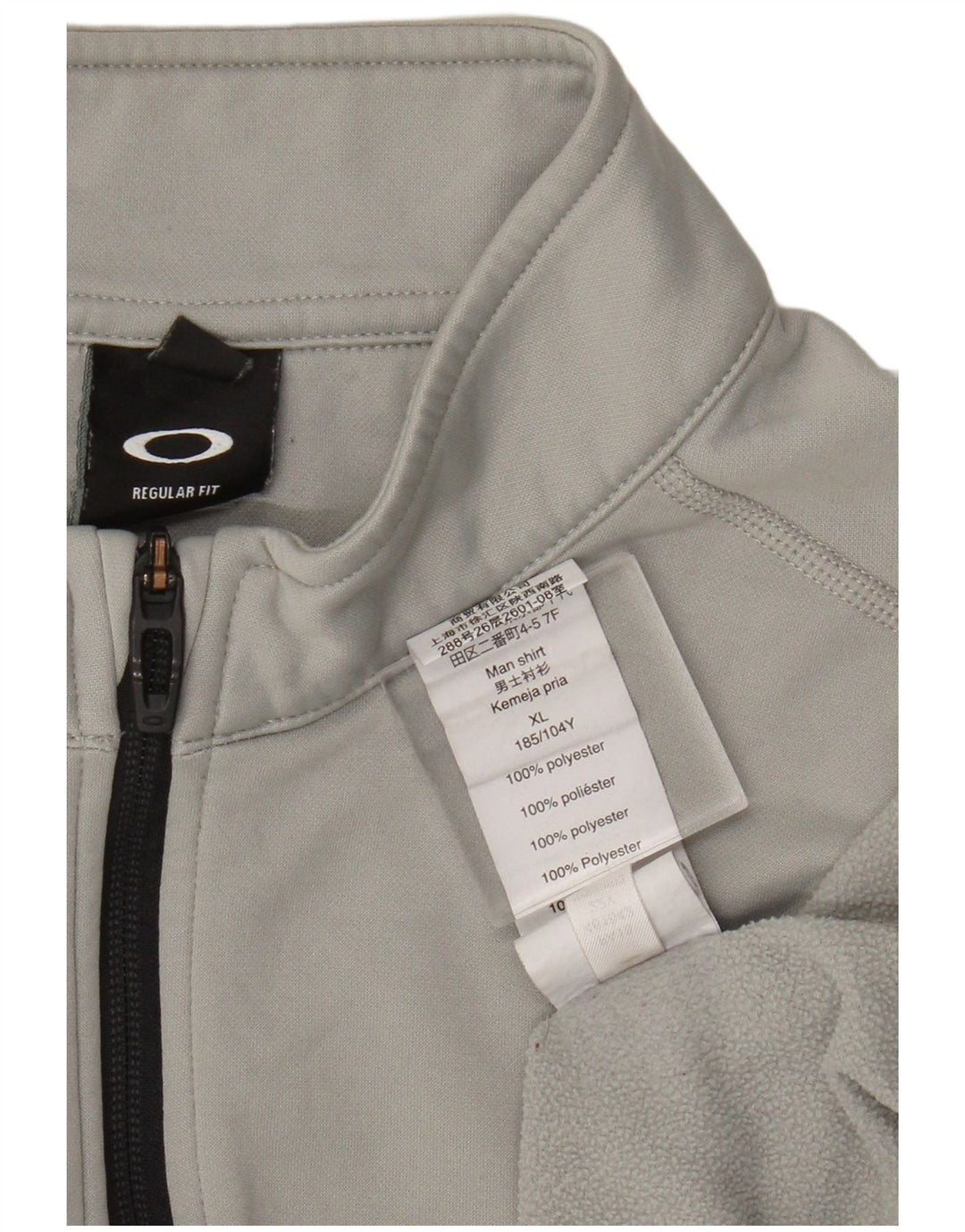 Oakley Herre Regular Fit Zip Neck Pullover Træningsdragt Top XL Grå Polyester
