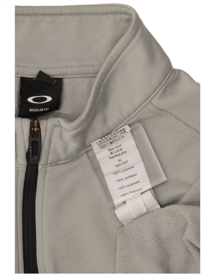 Oakley Herre Regular Fit Zip Neck Pullover Træningsdragt Top XL Grå Polyester