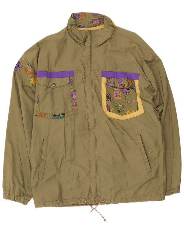 Cider Herre Utility Jacket EU 46 Small Khaki Geometrisk Bomuld