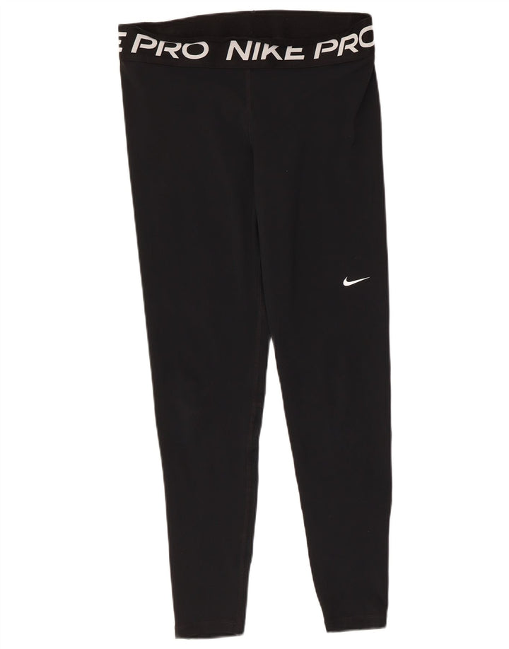 Nike Dri Fit grafiske leggings til kvinder, store sorte polyester