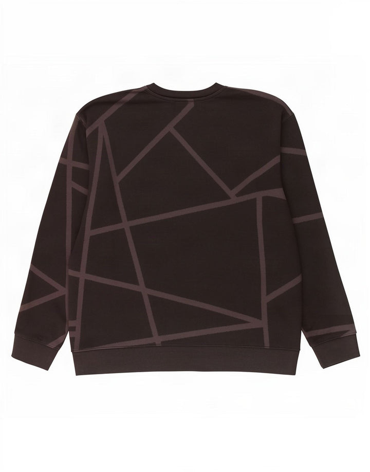 Zara Herre Sweatshirt Jumper Stor Sort Geometrisk Bomuld