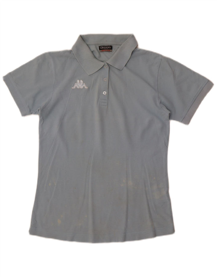 Kappa Dame Polo Shirt UK 12 Medium Blue Bomuld