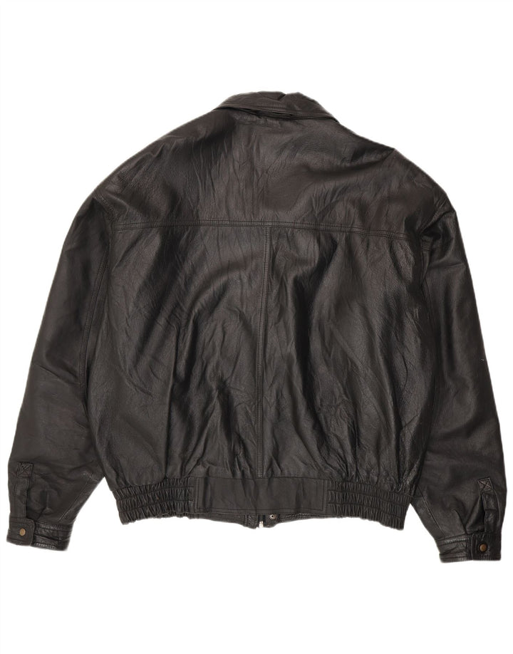 Vintage herre læderjakke UK 44 2XL sort læder