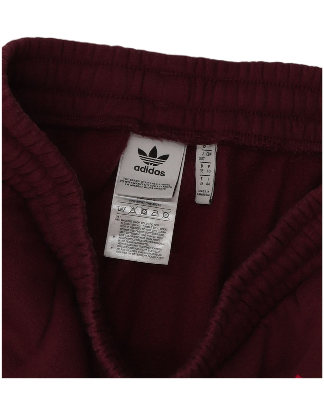 ADIDAS Grafisk træningsdragt til kvinder Joggers UK 12 Medium Burgundy
