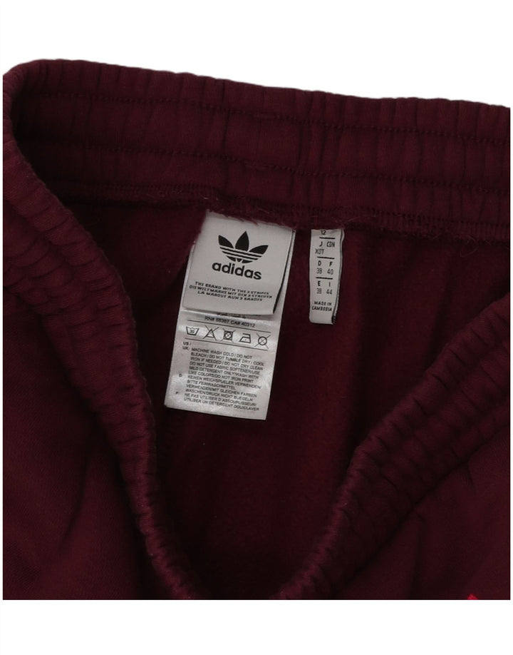 ADIDAS Grafisk træningsdragt til kvinder Joggers UK 12 Medium Burgundy