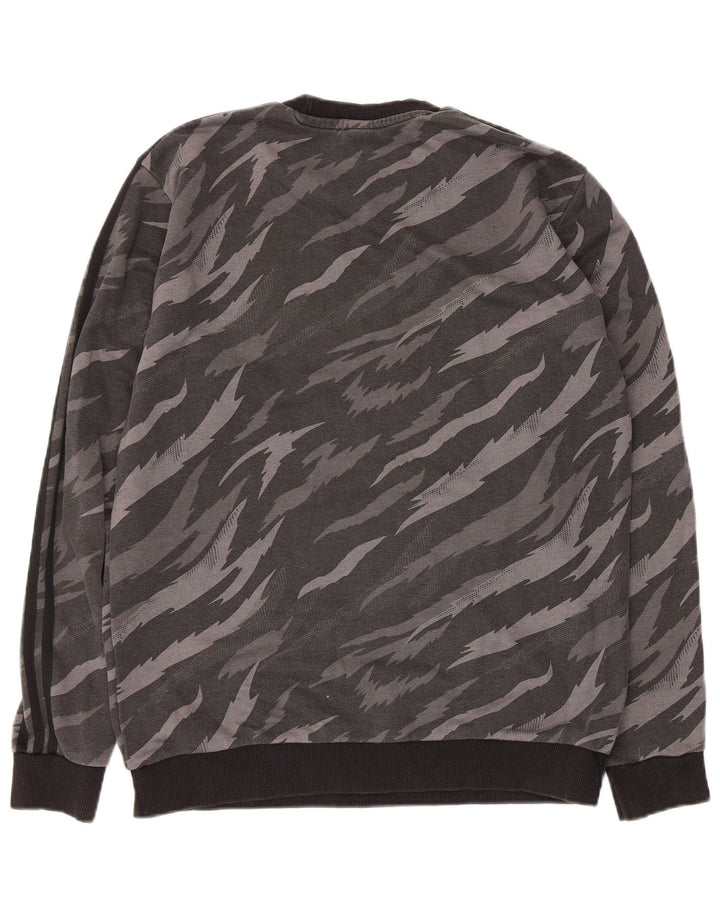 Adidas Herre Sweatshirt Jumper Medium Grey Animal Print Bomuld