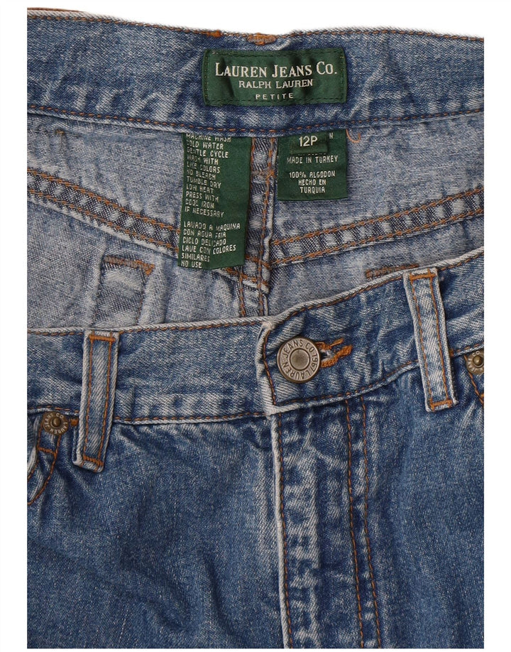 Ralph Lauren Womens Petite Denim Shorts US 12 Large W30 Blue Cotton