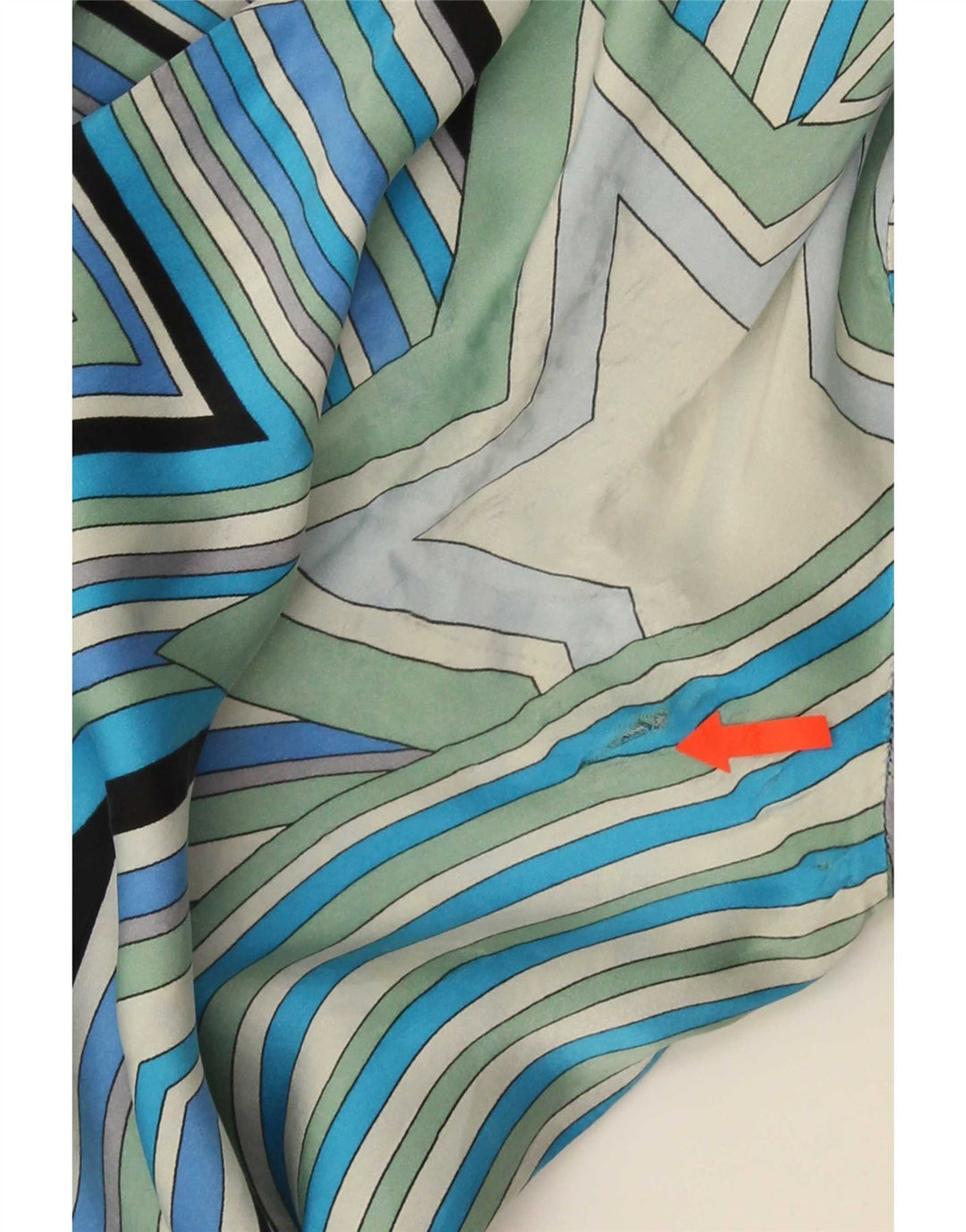 Vintage dameskjorte UK 20 2XL Blå Geometrisk