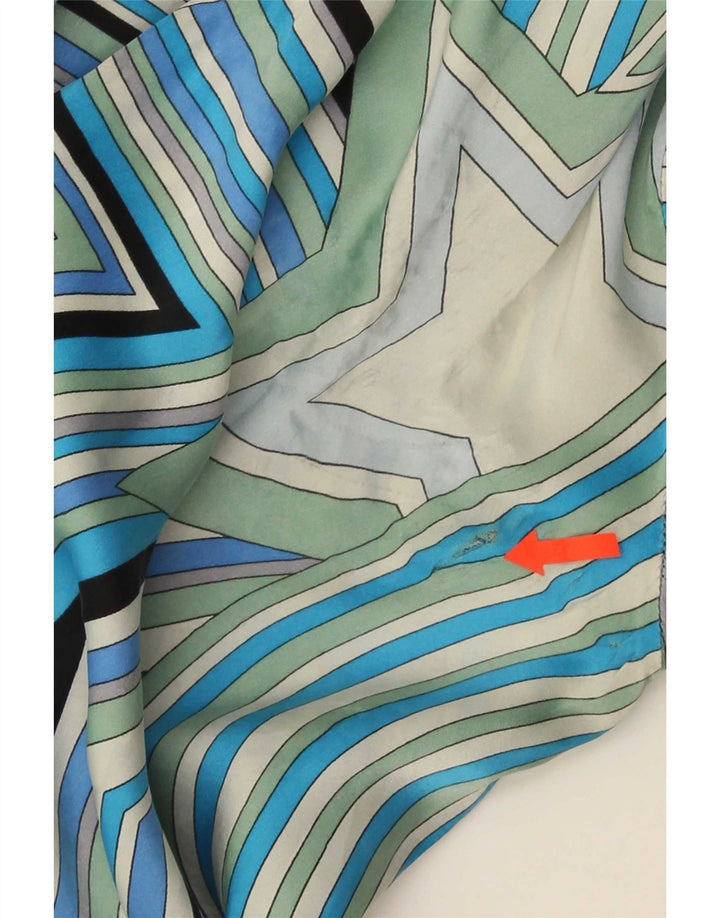 Vintage dameskjorte UK 20 2XL Blå Geometrisk
