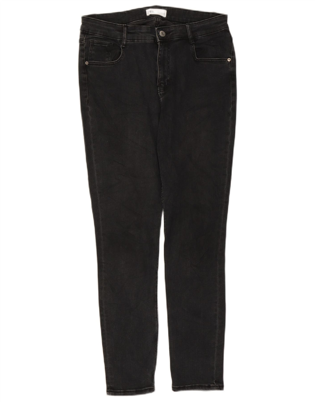 Zara Dame Slim Jeans EU 42 Large W32 L26 Sort