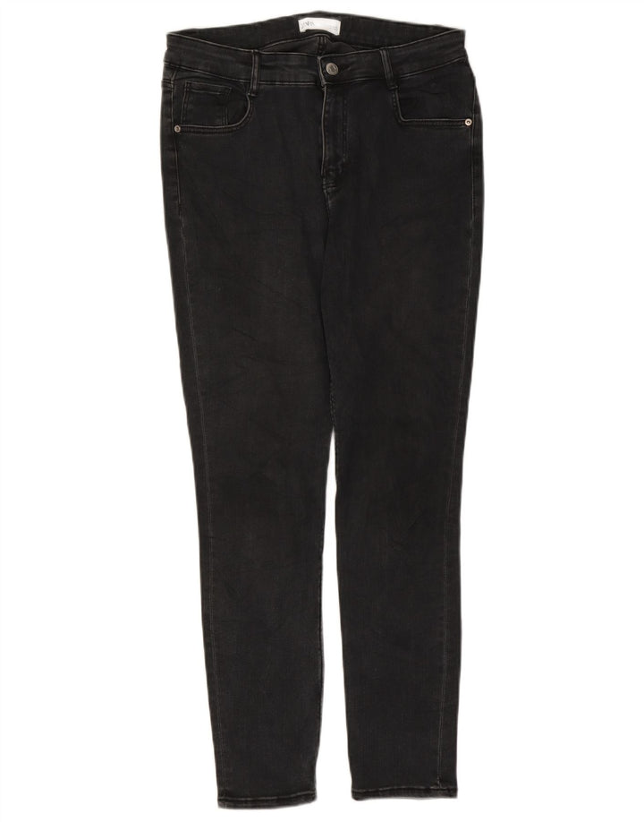 Zara Dame Slim Jeans EU 42 Large W32 L26 Sort