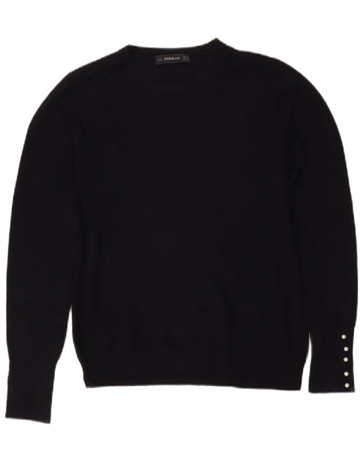 Zara Dame sweater med rund hals DK 12 Medium Navy Blue