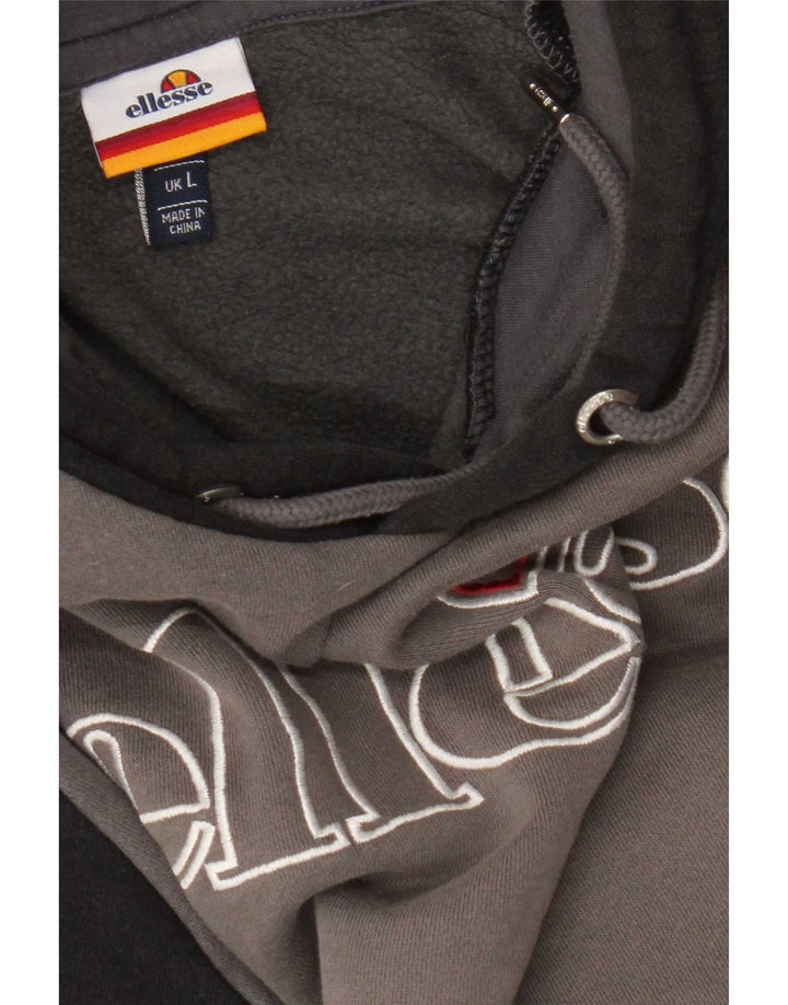 Ellesse Herre Grafisk Hoodie Jumper Stor Grå Colourblock