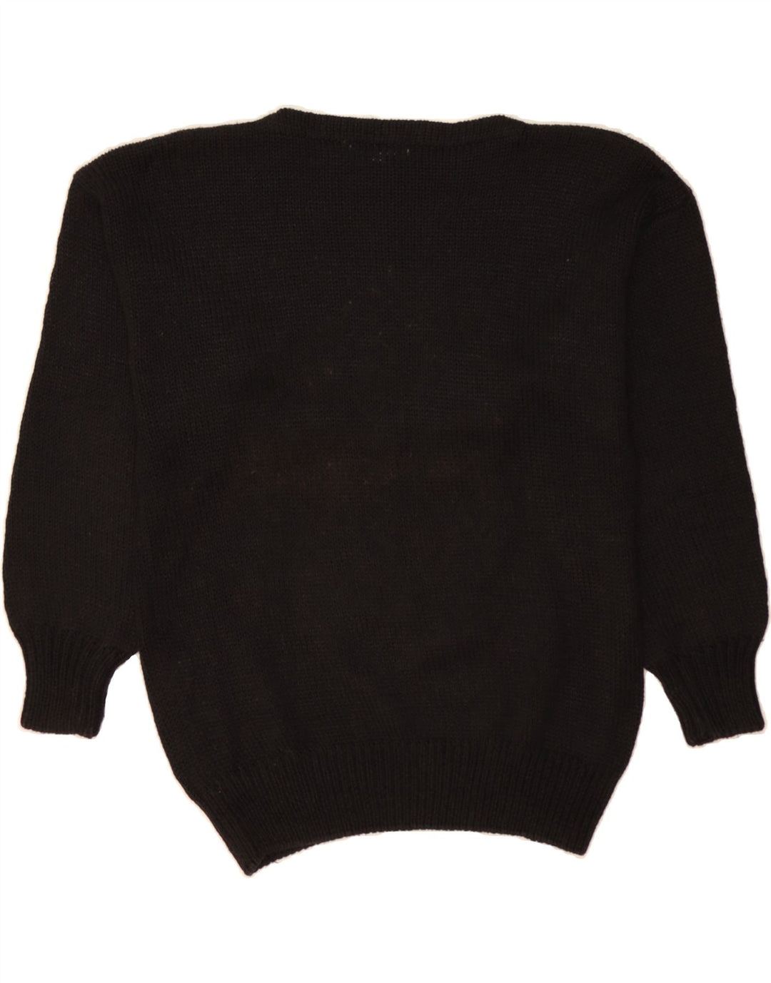 MALINA WONG Womens Graphic Crew Neck Jumper Sweater EU 40 Medium Black Vintage Malina Wong and Second-Hand Malina Wong from Messina Hembry 