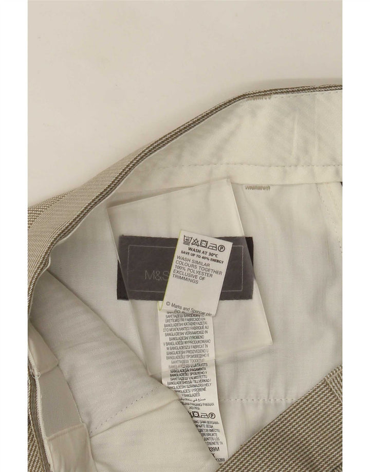 Marks & Spencer Herrebukser med almindelig jakkesæt W36 L29 Grøn Houndstooth