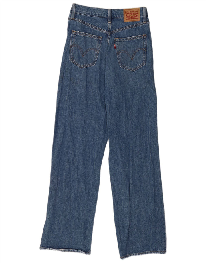 Levi's Dame Distressed High Rise Straight Jeans W26 L31 Blå Bomuld