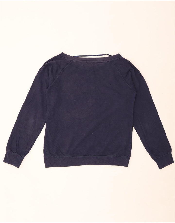 NORTH SAILS Dame Crop Graphic Sweatshirt Jumper UK 10 Small Navy Blue