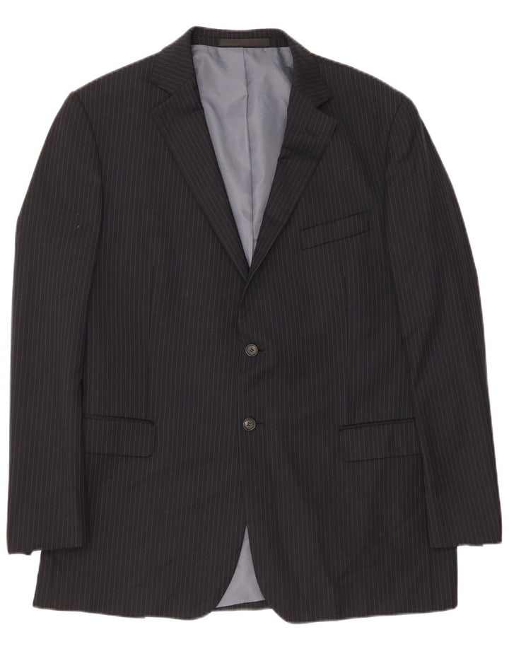 Marks & Spencer Herre lang blazerjakke UK 44 XL Navy Blue Pinstripe