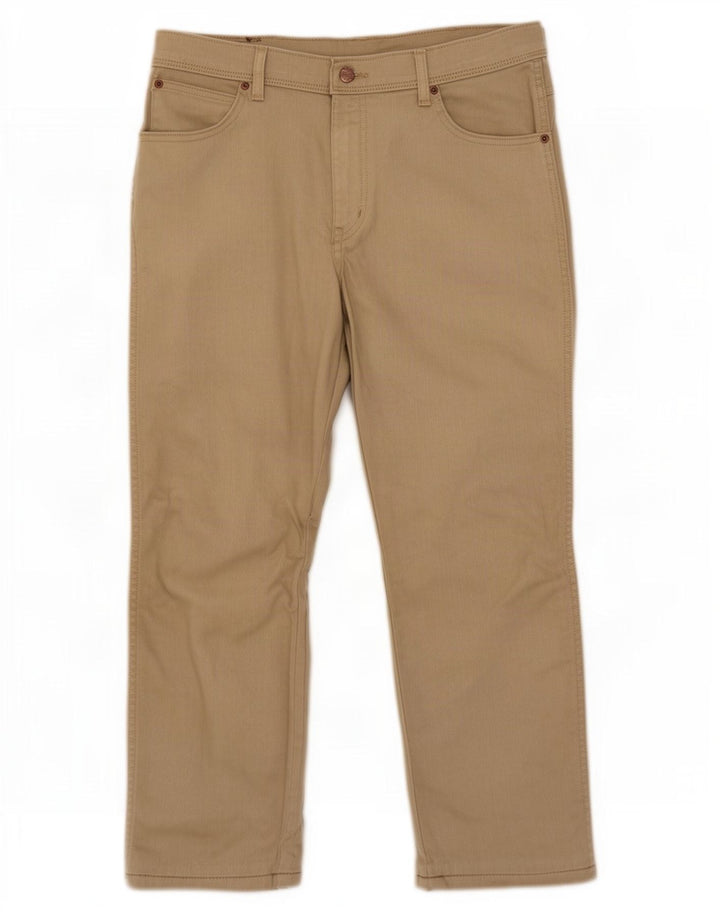 Wrangler herre cropped jeans W36 L25 beige bomuld