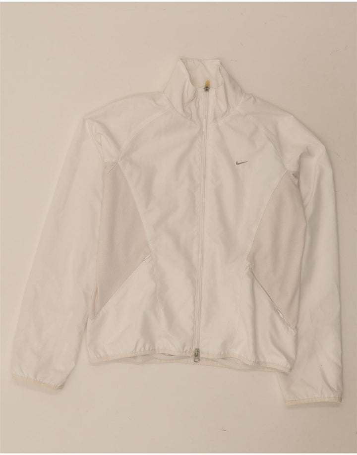 NIKE træningsdragt topjakke til kvinder UK 14 Medium White Polyester